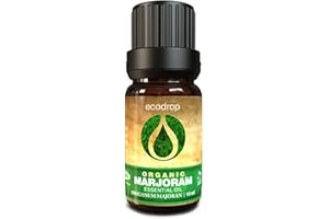 ECODROP ESSENTIAL OILS Ätherisches Majoranöl, COSMOS-Biozertifizierung, 100% rein, ägyptischer therapeutischer Grad für Aromatherapie, Massage, Diffuser und Bad - 10 ml, inkl. kostenlosem E-Book von Ecodrop