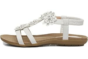 Lilley Stella Womens White Flower Crochet Sandal