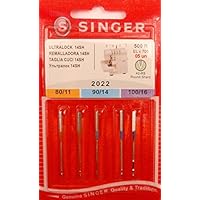 Singer Overlock Ultra Lock 14SH 2022 - Agujas para máquina de coser, 5 unidades, 80/11, 90/14 y 100/16