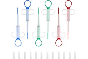 WBZOWRB 6 Piezas Dispensador De Pastillas Para Mascotas,Jeringas Para Mascotas Reutilizable,Alimentador De Tabletas Para Mascotas De Punta Suave Herramienta,Para Alimentación Médica(Rojo/Azul/Verde)