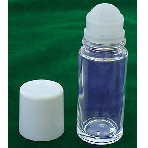 Klare Deostick Glas-Flaschen, 50ml, Kosmetex Roll-On Deo-Roller, leer zum selbst Befüllen, 3 Stück - 3