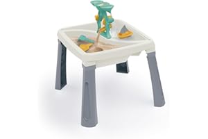 DOLU Sable et eau blanc et gris 3 en 1 Table de créativité pour enfants à partir de 24 mois Jouet de jardin Table à eau Sable Messy Plateau de jeu Table d'activité Table de jeu d'eau Bac à sable Wa