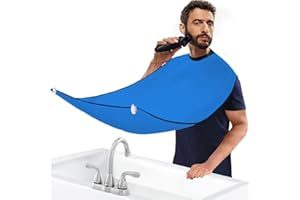 GGUFAY 1 Stücke 117 * 78cm Bart Schürze, Lätzchen für die Bartrasur mit 2 Saugnäpfen, Wasserdichtes Bart Trimmen Catcher Cape,Barttrimmschürze & Rasierumhang, Geschenke für Männer