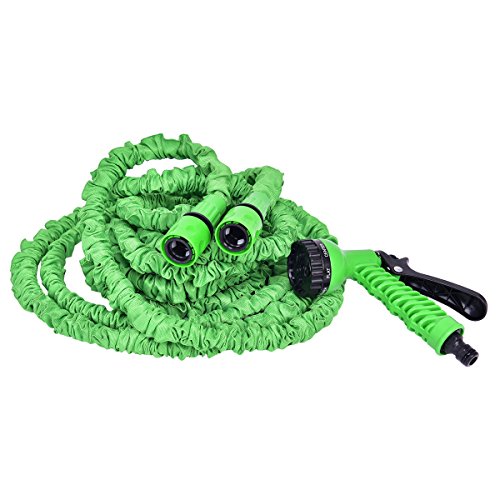 Costway Gartenschlauch Wasserschlauch Flexischlauch Bewässerungsschlauch Zauberschlauch dehnbar flexibel grün Länge 7,5m bis 60m (15m) - 3