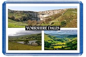 DOTTSMUSIC Yorkshire Dales - Postcard-Style Design - 7cm x 4.5cm - Novelty Tourism Fridge Magnet.