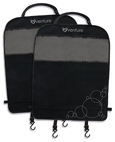 Wagen Sie-Premium Car Seat Protector-Kick-Matten (schwarz, Packung mit 2)