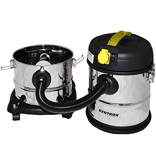 Syntrox Germany 4 in 1 2000 Watt Edelstahl 35 Liter Aschesauger mit Motor Feinstaubsauger Aschestaubsauger - 4