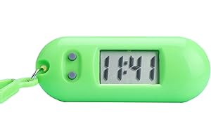 tinysiry Orologio da taschino portachiavi, mini orologi digitali adatti per lo zaino con cordino per chiavi a clip, orologio elettronico con display digitale LCD silenzioso Verde