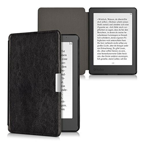 kwmobile Hülle für Kobo Aura Edition 2 – Flipcover Case eReader Schutzhülle – Bookstyle Klapphülle Schwarz - 5