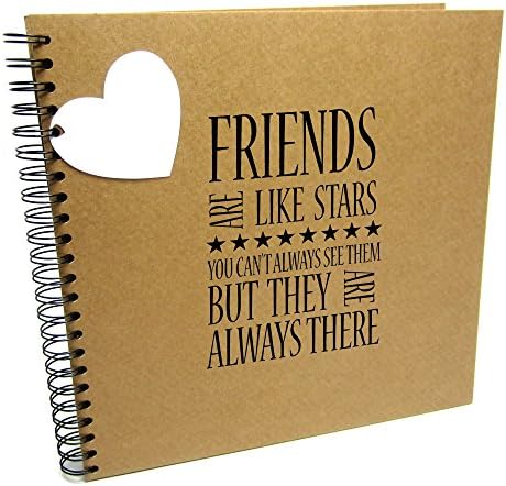 A3/XL Square Friends Are Like Stars, Scrapbook, Card Pages, Photo Album, Keepsake, Landscape (XL Square (Black Pages))
