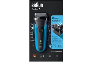 Braun Series 3 Elektrisk rakapparat för män, rakapparat med 3 flexibla blad, 30 minuters batteritid, elektrisk våt- och torrrakapparat för män – 310 s