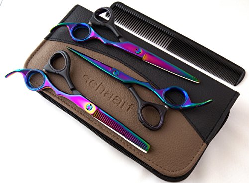 Professionelle Frisörscheren Barbier Effilierschere Haare Schneiden & Ausdünnen/Volumen Scheren Set Gesamtlänge – Rasiermesserscharf Japanischer Stahl&Feineinstellung Spannungsschraube - 3