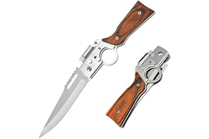 VPOUERY Couteau de poche damas Couteau pliant acier avec poche et clip léger Étroit