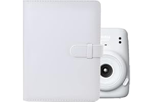 MUZIRI KINOKOO Álbum de fotos de 256 bolsillos para película de 3 pulgadas Fuji Instax Mini EVO/Mini 12/11/40/9/8/7+/25/90 cámara de fotos de piel sintética blanco