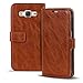 Produktbild Conie PU Lederhülle kompatibel mit Samsung Galaxy J5, Braune Klapptasche im Vintage Design Etui Hülle mit Kartenfächer