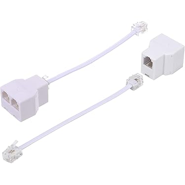MAOZHOU 2 Stück RJ11 zu RJ45 Adapter,Schwarz RJ11 6p4c Stecker Telefon Kable auf RJ45 8p8c Adapter,Konverter für Ethernet zu Telefon Festnetz