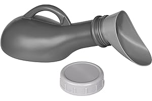 LAOJU Urinflasche für Männer Frauen Unisex Urinflasche Tragbare Urinal 1L Notfall Urinflasche Wiederverwendbare Mobile Toilette Kunststoff Urinflaschen mit Deckel für Reisen Camping Unterwegs