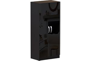 Amazon Brand - Movian Hulio 2 Door Wardrobe, Black, 47 cm D x 76 cm W x 170 cm H