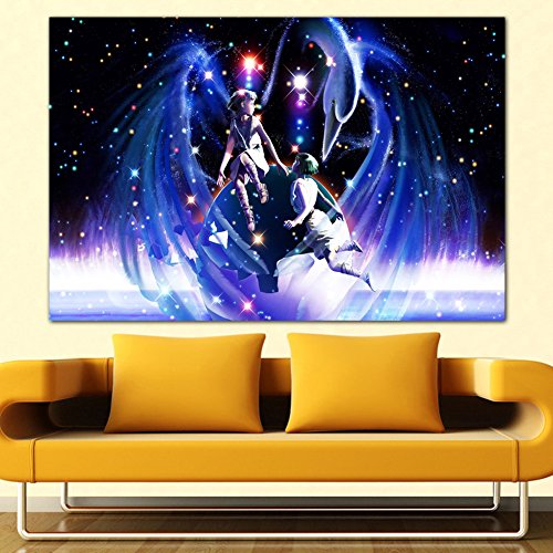 Demiawaking 5D Diamond DIY 12 Sternbild Stickerei Malerei Kreuzstich für Haus Dekor (die Zwillinge)