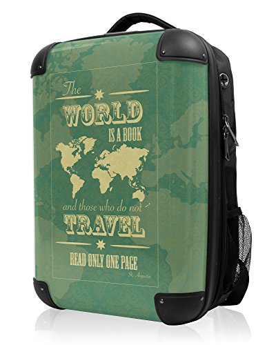 Preisvergleich Produktbild HAUPTSTADTKOFFER - STYLE Laptoprucksack Rucksack Business Laptop Rucksack Arbeits Daypack, individuell gestalten, Geschenkidee, Design: The world is a book