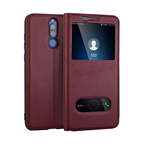 Mate 10 Lite H  lle DWaybox Foldable Stand Feature mit View Window Folio Schutzh  lle Slim Luxury Genuine Leather H  lle f  r HUAWEI Maimang 6   Mate 