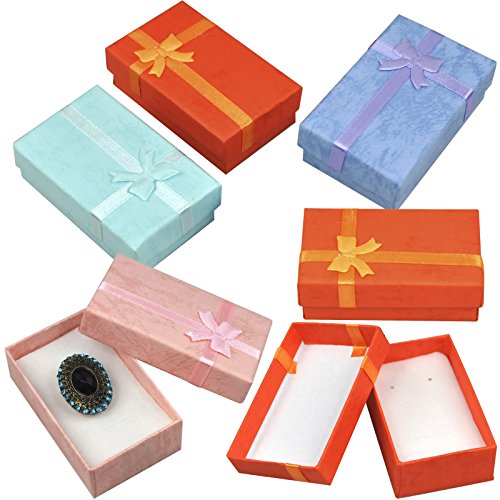 TRIXES Elegantes Geschenkboxenset mit Zierband und Schleife, rechteckig für Schmuckpäsentation - 2