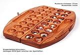 HUS BAO aus Samena-Holz – mit Edelsteinen und asiatischem Aufbewahrungssack für das SPIEL – Halbedelsteinspiel Edelsteinspiel Steinchenspiel Kalaha - 3