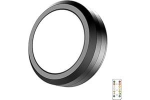 MOUJUCHI eclairage led cuisine sous meuble, 1 PCS spot led sans fil lampe de placard lumiere led sans fil avec télécommande et fonction minuterie - Noir