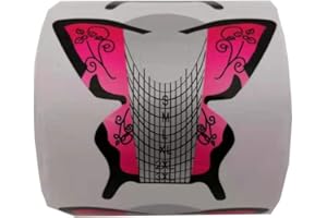 Cris nails - 500 moldes en forma de mariposa para manicura (Fucsia)