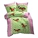 Produktbild Herding 465749050 Pferde Bettwäsche, 80 x 80 cm + 135 x 200 cm, Biber / Flanell