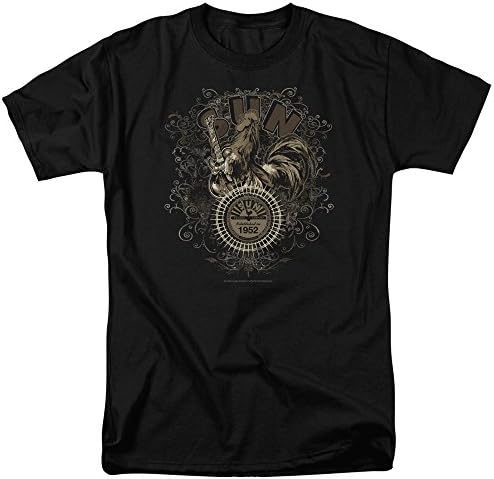 Sun Records Men's Scroll Around Rooster T-shirt Large Black