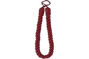 QPC DIRECT Twisted Cord Simple Plain Modern Thick Rope Curtain Tie Back, 60cm (Burgundy)