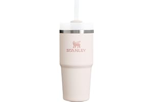 STANLEY Quencher H2.0 FlowState Stainless Steel Vacuum Insulated Tumbler with Lid and Straw for Water, Iced Tea or Coffee, Smoothie and More, Rose Quartz 2.0, 14oz