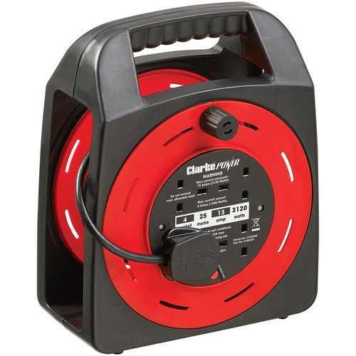 Clarke CCR25SE 4 Socket 25m Cable Reel With Thermal Cut Out (230V) - 6155324