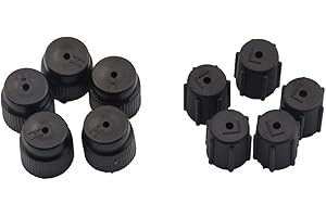 HOMYL 10x R134a 13mm & 16mm Air Conditioning Service Charging Port Service Caps High & Low Pressure (Black)
