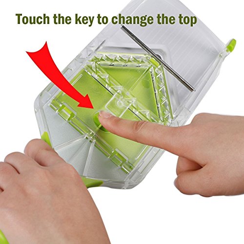 Keynice professioneller 4in1 Kartoffelschneider. Verwendbar als Gemüsehobel, Käsereibe, Tomatenschneider, Gemüseschneider, Pommes Frites Schneider, Allesschneider / 4 scharfe Klingen aus rostfreiem Stahl - 4