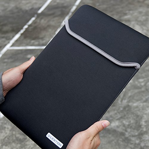 LENTION Wasserdicht Neopren Laptop Hülle für Notebook Computer 11-12 Zoll, MacBook Air 11”, MacBook 12”, mit einem kleinen Aufbewahrungsfach (Dunkelgrau) - 5