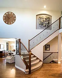 Kiyan Enterprise Round Shape Wooden Wall Clock for Home, Office, Living Room, Bed Room, Kids Room, Kitchen Brown