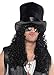 Produktbild Magic Box Int. Achtzigerjahre Slash Style Curly Black Perücke mit Hut