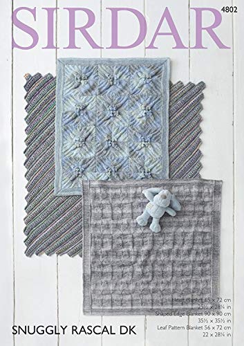 Sirdar 4802 Knitting Pattern Patterned Blankets in Sirdar Snuggly Rascal DK