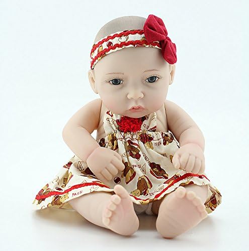 MaiDe Mini 10" Real Life Cute Newborn Baby Dolls Full Silicone Vinyl Full Body Washable