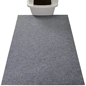 Drymate Original Cat Litter Mat, Contains Mess from Box for Cleaner Floors, Urine-Proof, Soft on Kitty Paws -Absorbent/Waterproof- Machine Washable, Durable (USA Made) (29??x36??) (Light Grey)