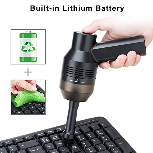 Wonyered - Mini limpiador de teclado con USB recargable inalámbrico aspirador de escritorio