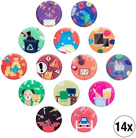Amazy Magnet Set for various occasions (14 pcs.) โ Magnets with different symbols that help you organize your fridge calendar