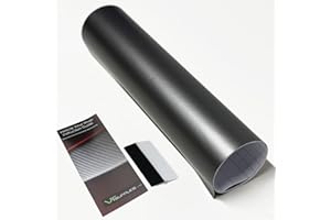 VT SUPPLIES Matt Car Vinyl Wrap [Self Adhesive Air Release Film] with Squeegee Tool - Outdoor Rated for Car Automotive Use (Grey, 30 x 152cm)