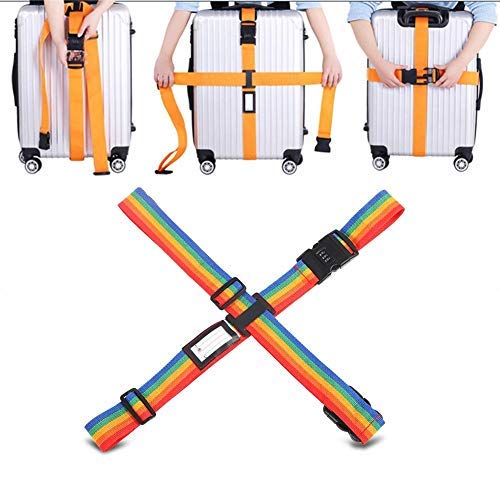 Acogedor Sangle de Voyage Valise avec Une Courroie de Liaison Croisée, Un Design à Double Bouton -avec Un Verrou Codé - Violet, Orange, Vert Fruit, Rose, Bleu Ciel, colorée (en Option) (colorée)