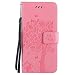 Produktbild DENDICO iPhone X Hülle, iPhone XS Hülle, Leder Handyhülle mit Standfunktion und Kartenfach, Magnetverschluss Flip Brieftasche Etui Schutzhülle für Apple iPhone X/XS - Pink