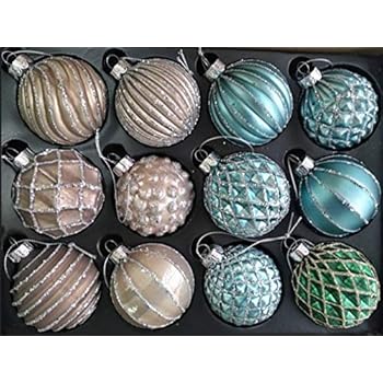 My Goodbuy24 12er Set Luxus Weihnachtskugeln Echtglas