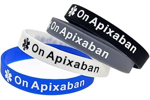 MEDICAL ID ME X2 On Apixaban Medical Alert Wristband Bracelet Blood Thinners Blood Clot Silicone Medical ID PACK OF 2
