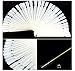 ODN 50 PCS Fan-shaped False Fake Nail Art Tips Sticks Polish Gel Salon Display Chart Practice Too (Natural)